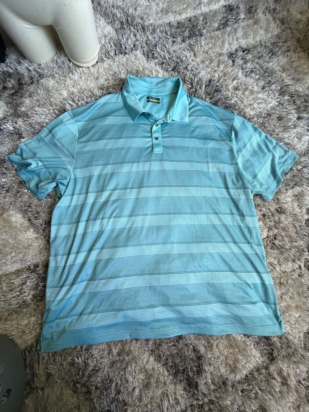 Ben Hogan Golf Polo Size 3XL Blue Striped Performance Short Sleeve